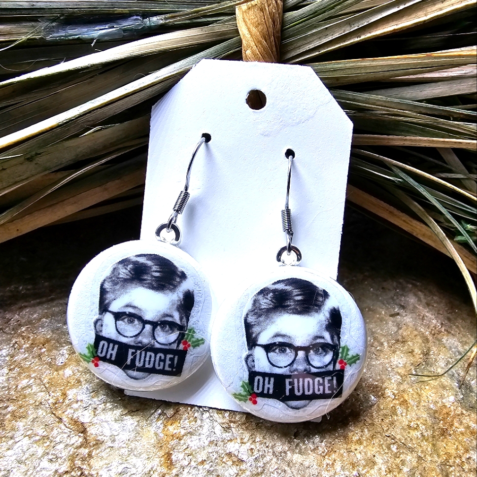 Ralphie Oh Fudge Earrings A Christmas Story Holiday Comedy Humor Souven 15$